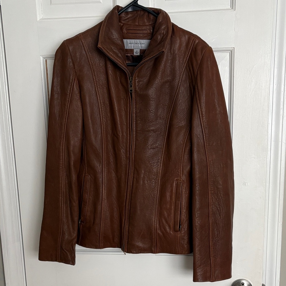 Andrew Marc Brown Leather Jacket